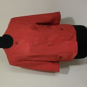 Alfred Dunner Collarless Button Front Russet Jacket - Size 10